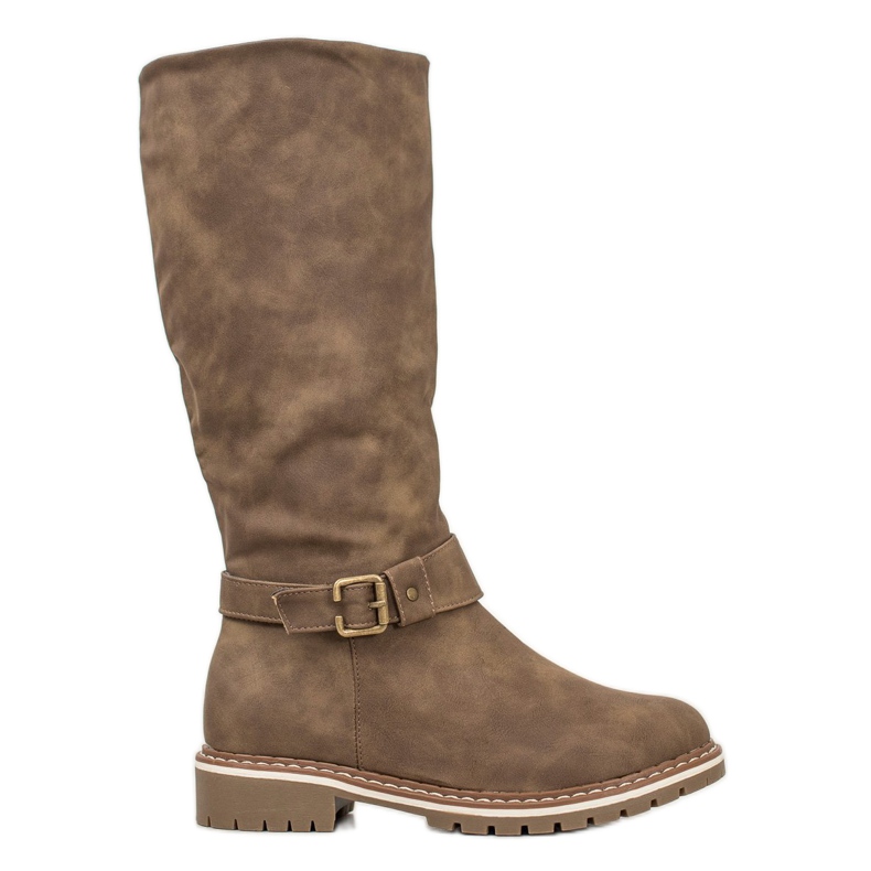 Super Me Stiefel mit Schaffell braun