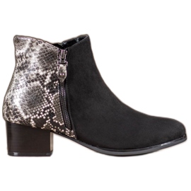 Kylie Schwarze Stiefel mit Schlangenmuster