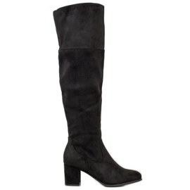 Clowse Hohe Wildlederstiefel schwarz