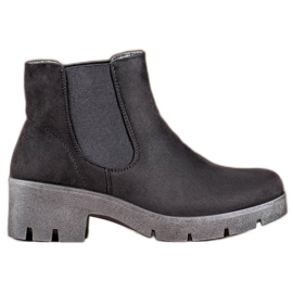 SHELOVET Chelsea Boots aus Wildleder auf der Plattform schwarz