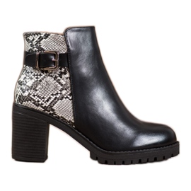 Seastar Plateaustiefel mit Schlangenprint schwarz