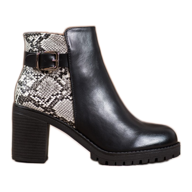 Seastar Plateaustiefel mit Schlangenprint schwarz