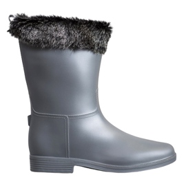 SHELOVET Regenstiefel mit Fell grau