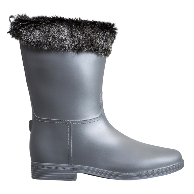 SHELOVET Regenstiefel mit Fell grau