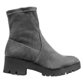 SHELOVET Graue Booties auf der Plattform