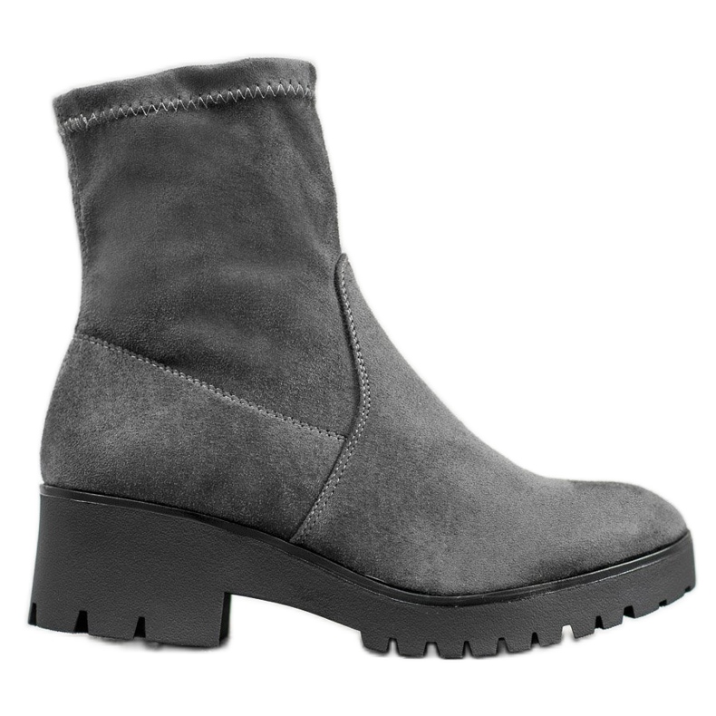 SHELOVET Graue Booties auf der Plattform