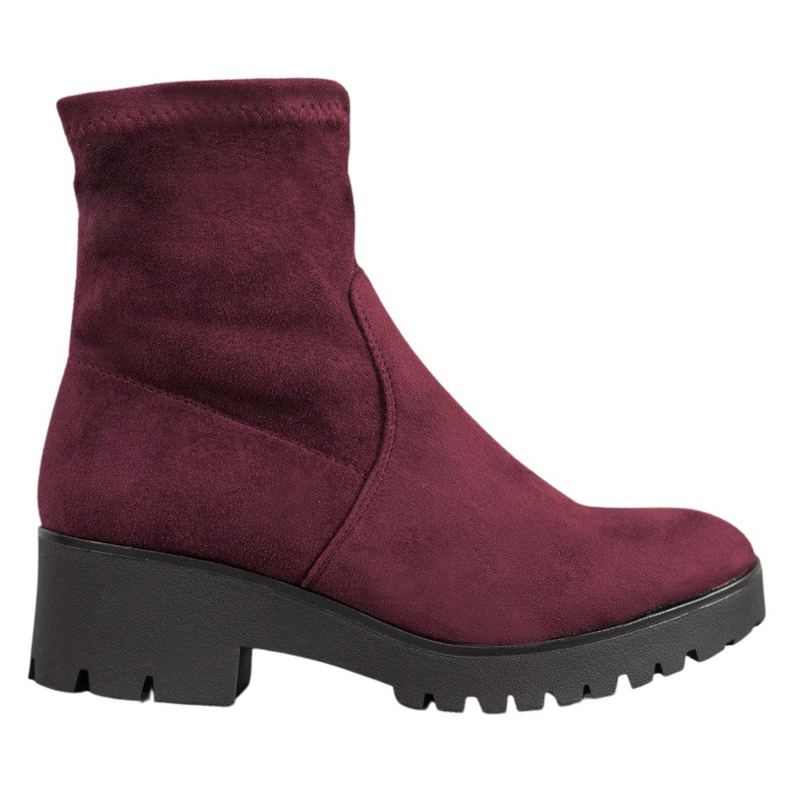 SHELOVET Burgunder Booties auf der Plattform rot