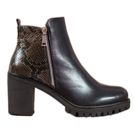 Seastar Plateaustiefel mit Schlangenprint schwarz