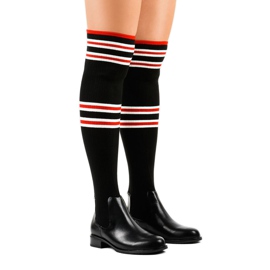 Schwarze Musketierstiefelsocke FD-69