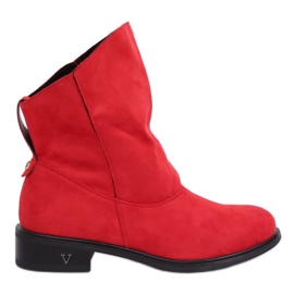 Stiefel mit faltigem Obermaterial rot 6672 Red