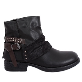 Schwarze schwarze Damenstiefel 283-PA Schwarz