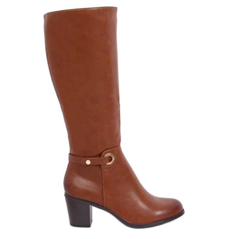 Klassische High Heels Stiefel camel BM-9090 Camel braun