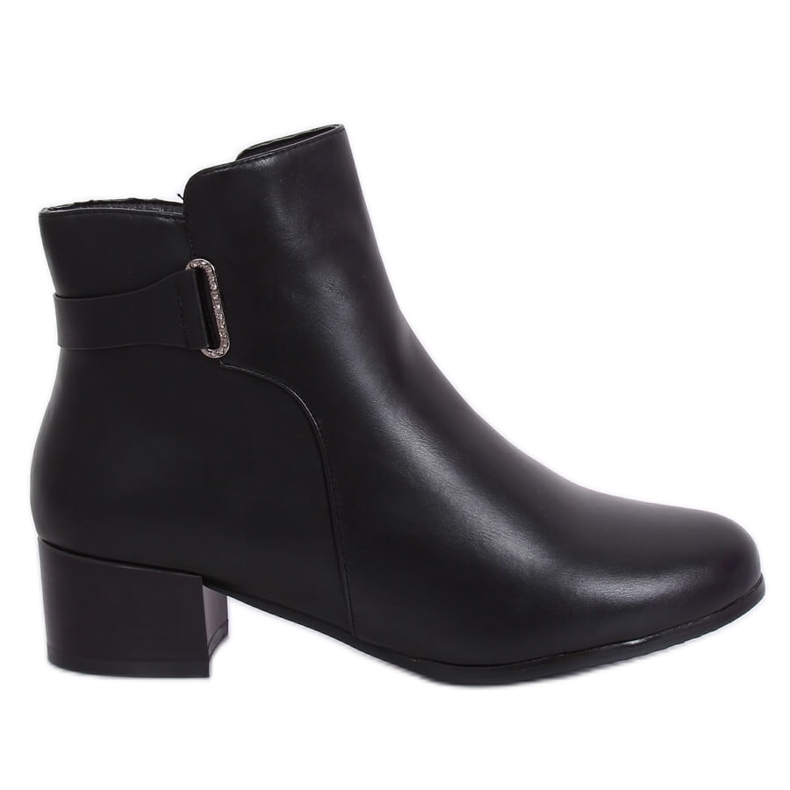 Schwarze Stiefel mit niedrigem Absatz CK63-2 Schwarz
