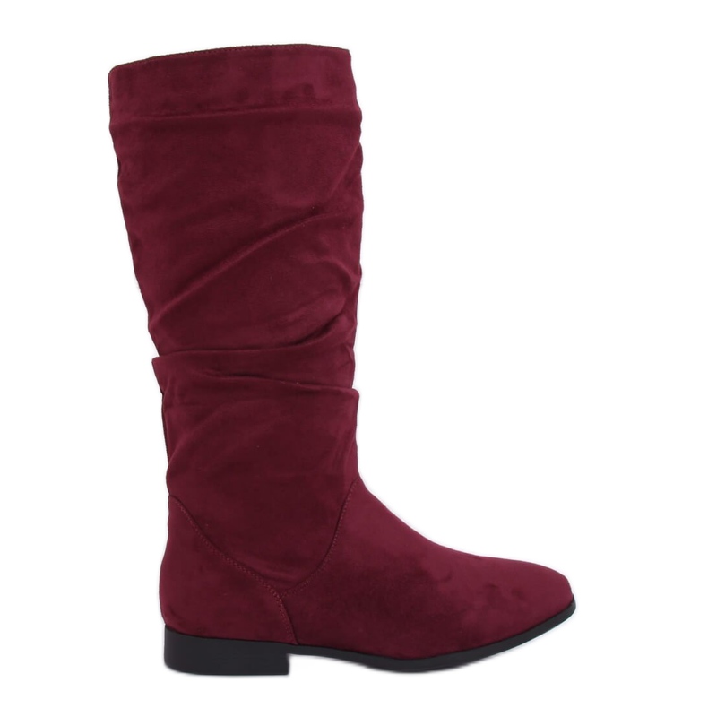 Flache Stiefel, burgunderrot M629 Wine