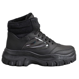 SHELOVET Modische Schnürstiefel schwarz