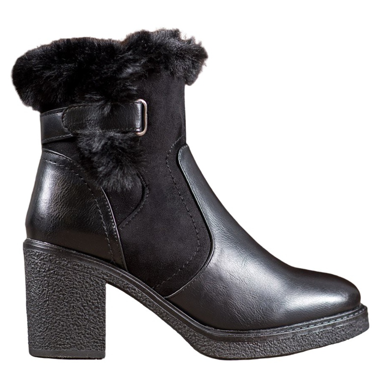 SHELOVET Stiefel mit Fell schwarz