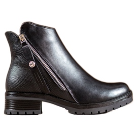 Super Me Schwarze Stiefeletten an einem Reißverschluss