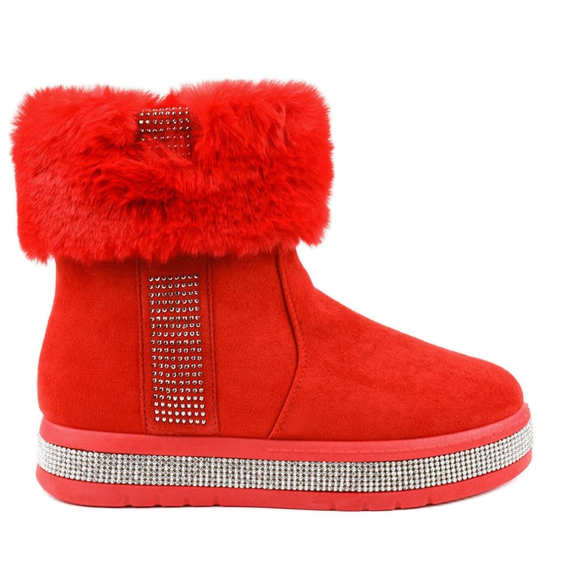 Warme rote Wildleder Eskimo Stiefel K-356