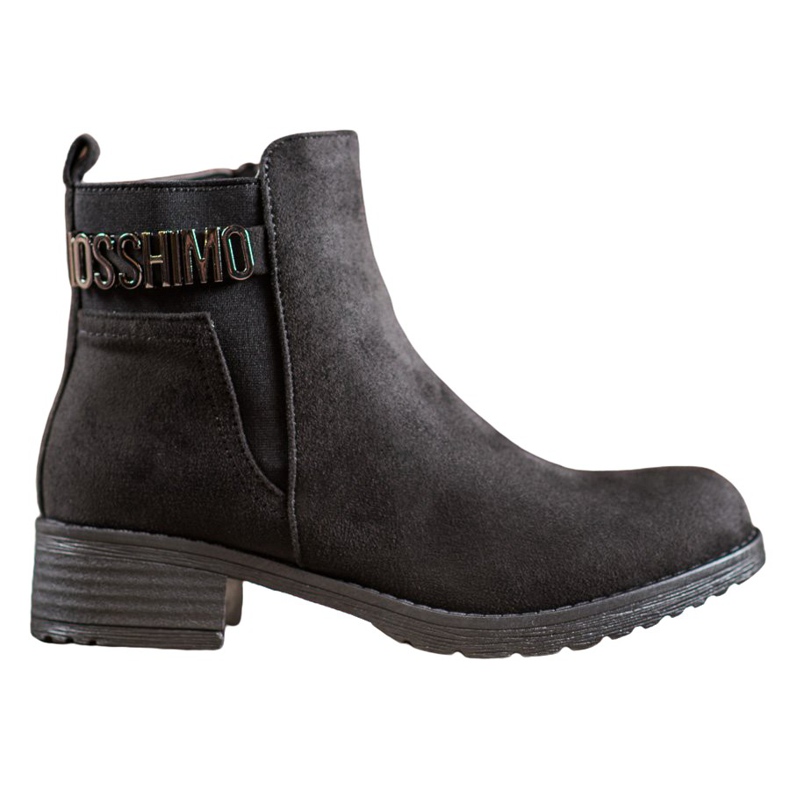 Super Me Modische Wildlederstiefel schwarz