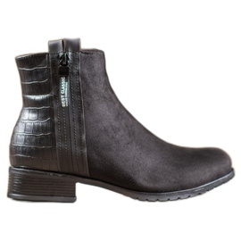 Erynn Stiefel mit dekorativem Reißverschluss schwarz