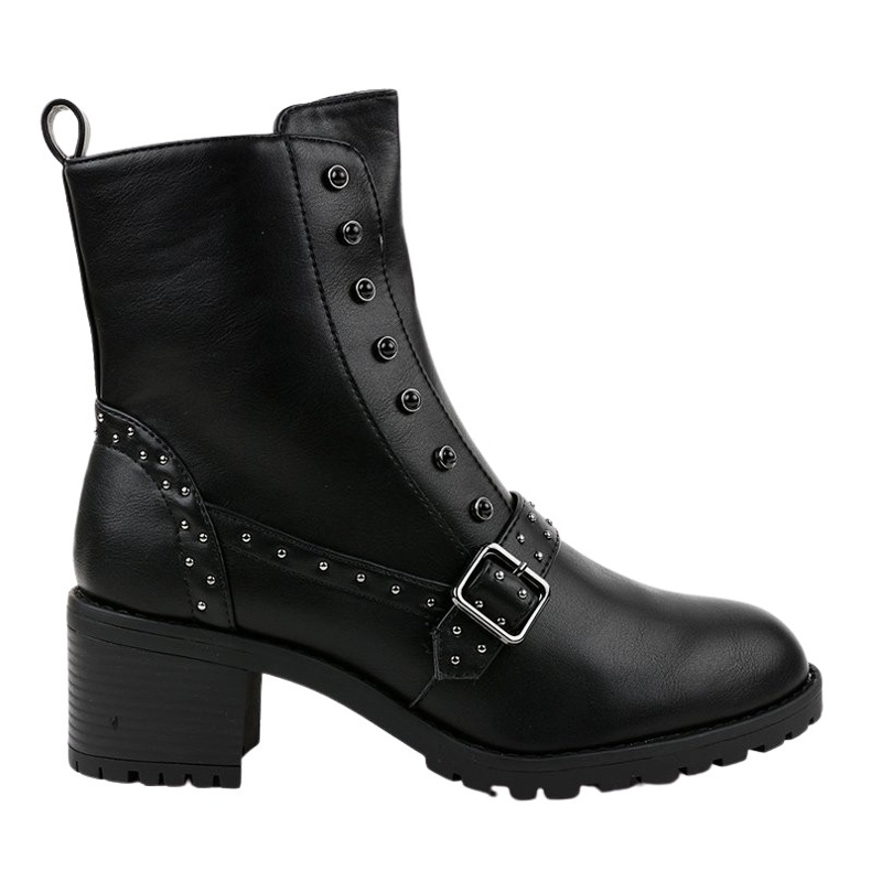 Isolierte schwarze Stiefel am Pfosten 1003-1