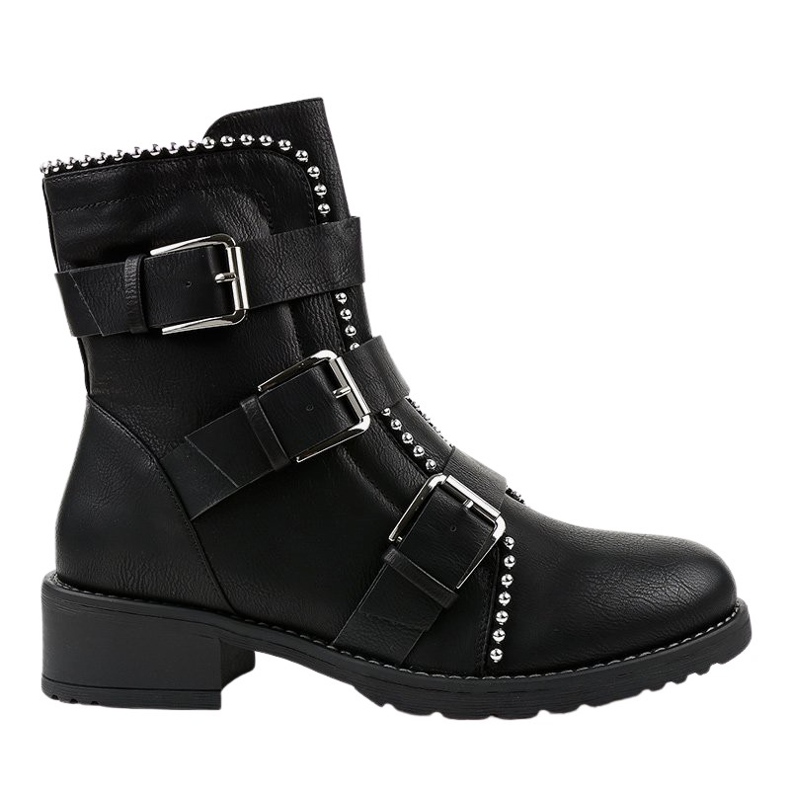 Schwarze flache isolierte Stiefel Z149