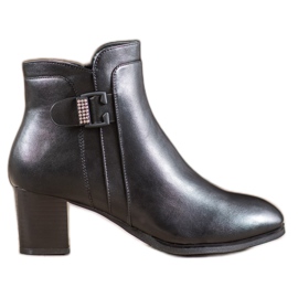 SHELOVET Elegante Stiefel mit dekorativer Schnalle schwarz