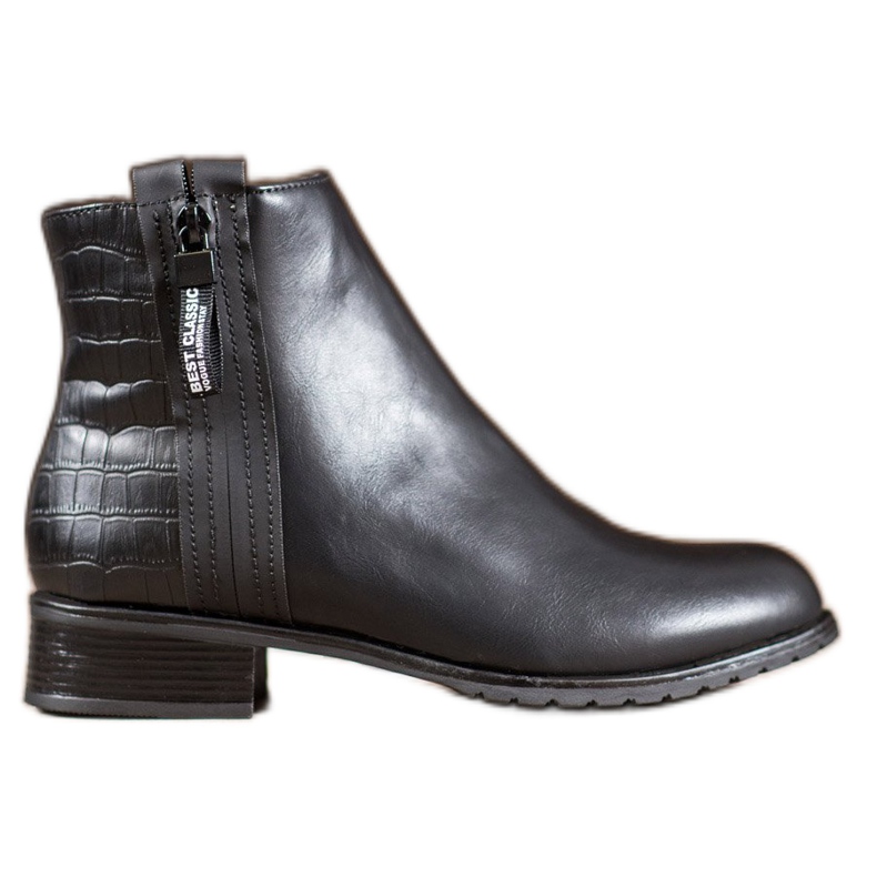 Erynn Stiefel mit dekorativem Reißverschluss schwarz