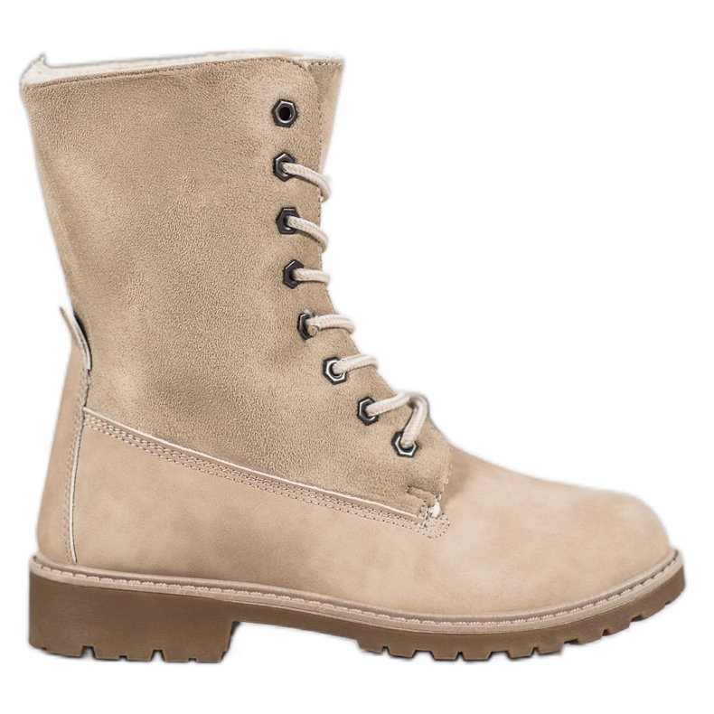 Super Me Schnürstiefel beige