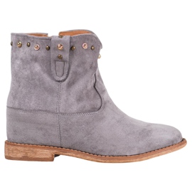 Bella Paris Cowboystiefel aus Wildleder mit Jets grau