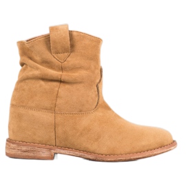 Bella Paris Cowboystiefel auf einem Keil braun