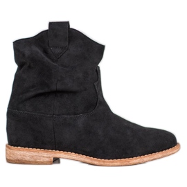 Bella Paris Cowboystiefel auf einem Keil schwarz