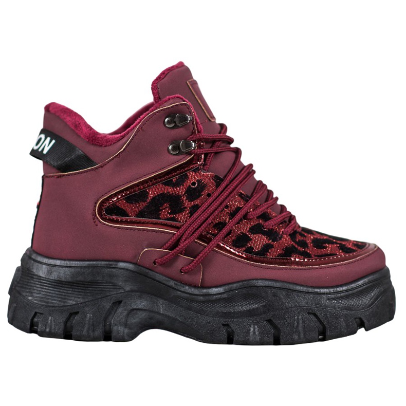 SHELOVET Sneakers mit Leopardenmuster rot