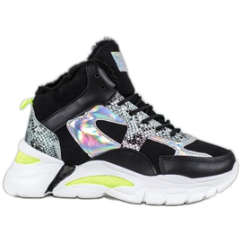 Bella Paris Sneaker mit Holo-Effekt schwarz