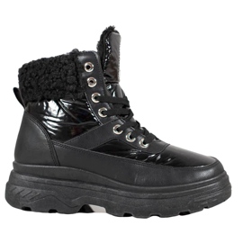 Bella Paris Sneakers mit Schaffell schwarz