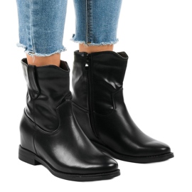 Schwarze isolierte Cowboystiefel G-7607