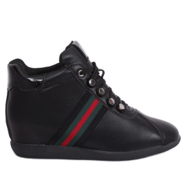 Schwarze Schuhe auf einem versteckten Keil K1833909 Negro