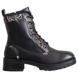 Seastar Lace-up Workers Schlangenmuster schwarz