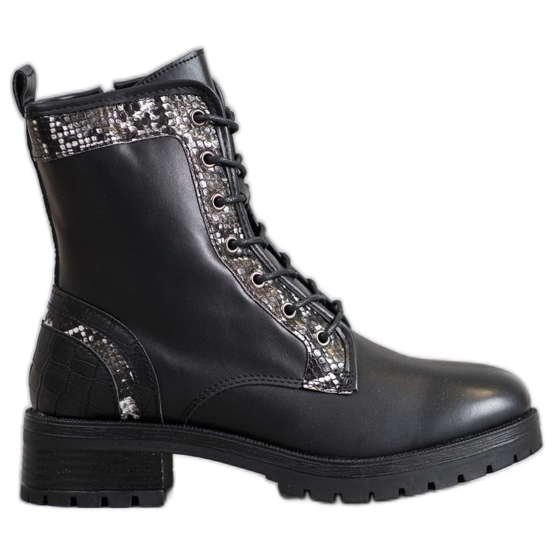 Seastar Lace-up Workers Schlangenmuster schwarz