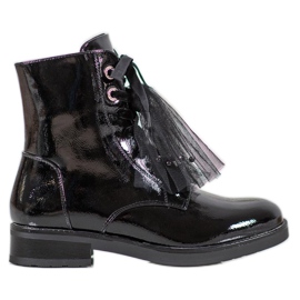 SHELOVET Lackierte Öko-Leder-Arbeiter schwarz