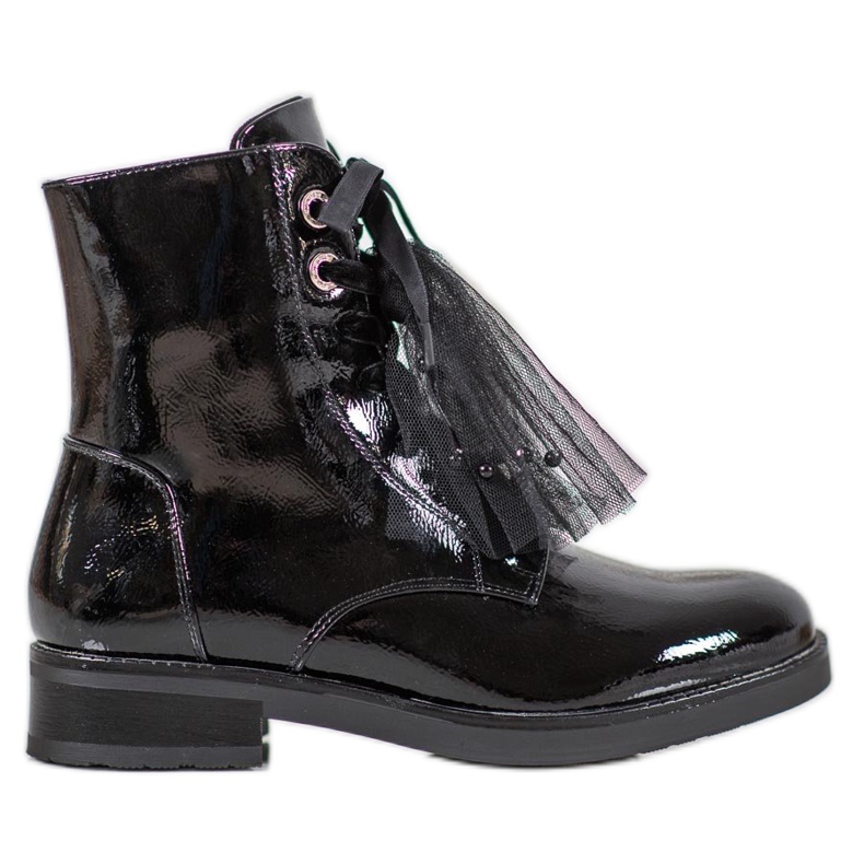 SHELOVET Lackierte Öko-Leder-Arbeiter schwarz