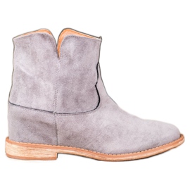 Bella Paris Cowboystiefel aus Wildleder grau