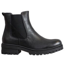 Super Mode Klassische Arbeiter aus Öko-Leder schwarz