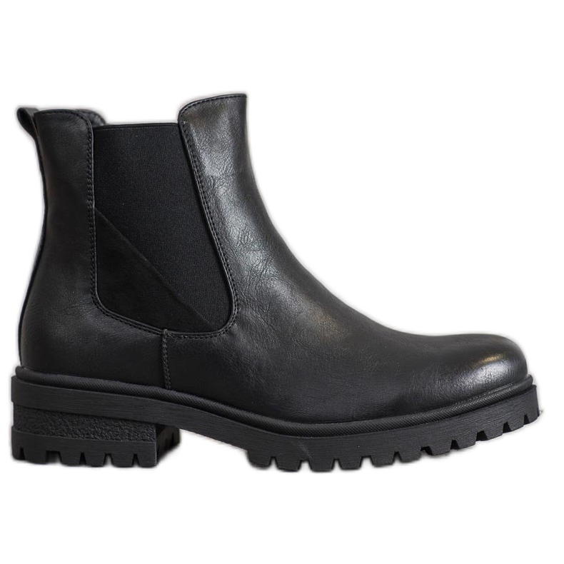 Super Mode Klassische Arbeiter aus Öko-Leder schwarz