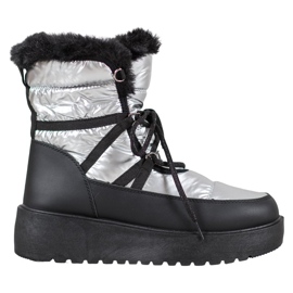 Bella Paris Modische Schneestiefel silber- grau