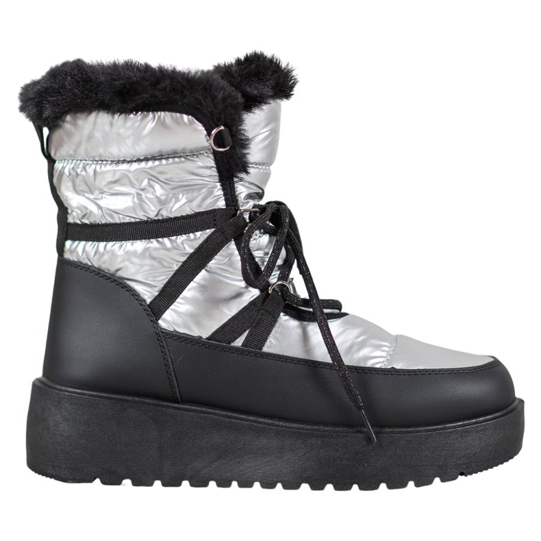 Bella Paris Modische Schneestiefel silber- grau