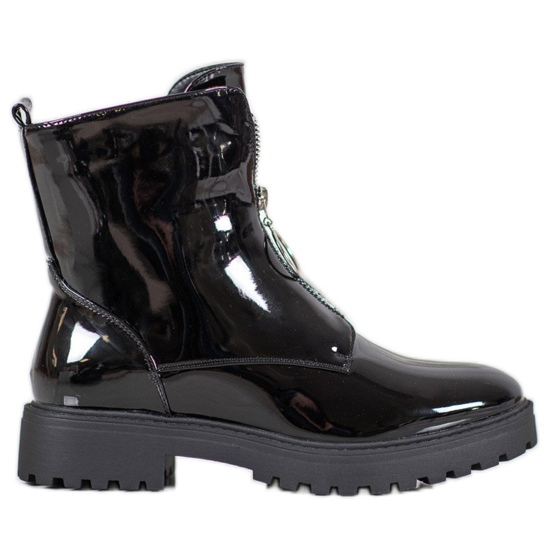 SHELOVET Lackierte Öko-Leder-Arbeiter schwarz