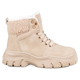 GOLL Warme Sneaker mit Schaffell braun