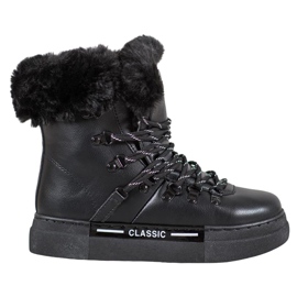 Bella Paris Klassische schwarze Schneestiefel