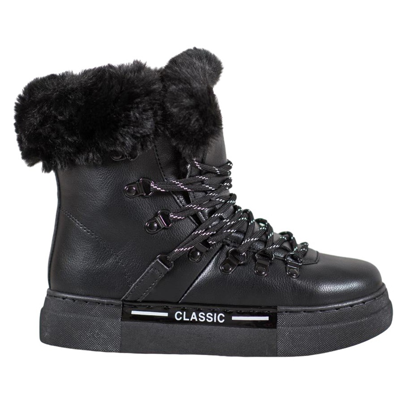 Bella Paris Klassische schwarze Schneestiefel